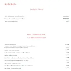 Menu z daniami, np. zupa gulaszowa za 6,80 €, Treffpunkt Berlin Teller za 12,80 €. Sprawdź, ile kosztuje obiad w Niemczech.