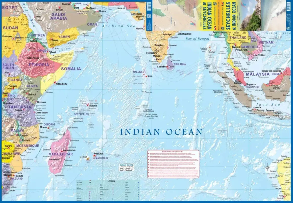 Gdzie leżą Seszele? Na mapie widać je na Oceanie Indyjskim, na wschód od Madagaskaru i na południe od Somalii.