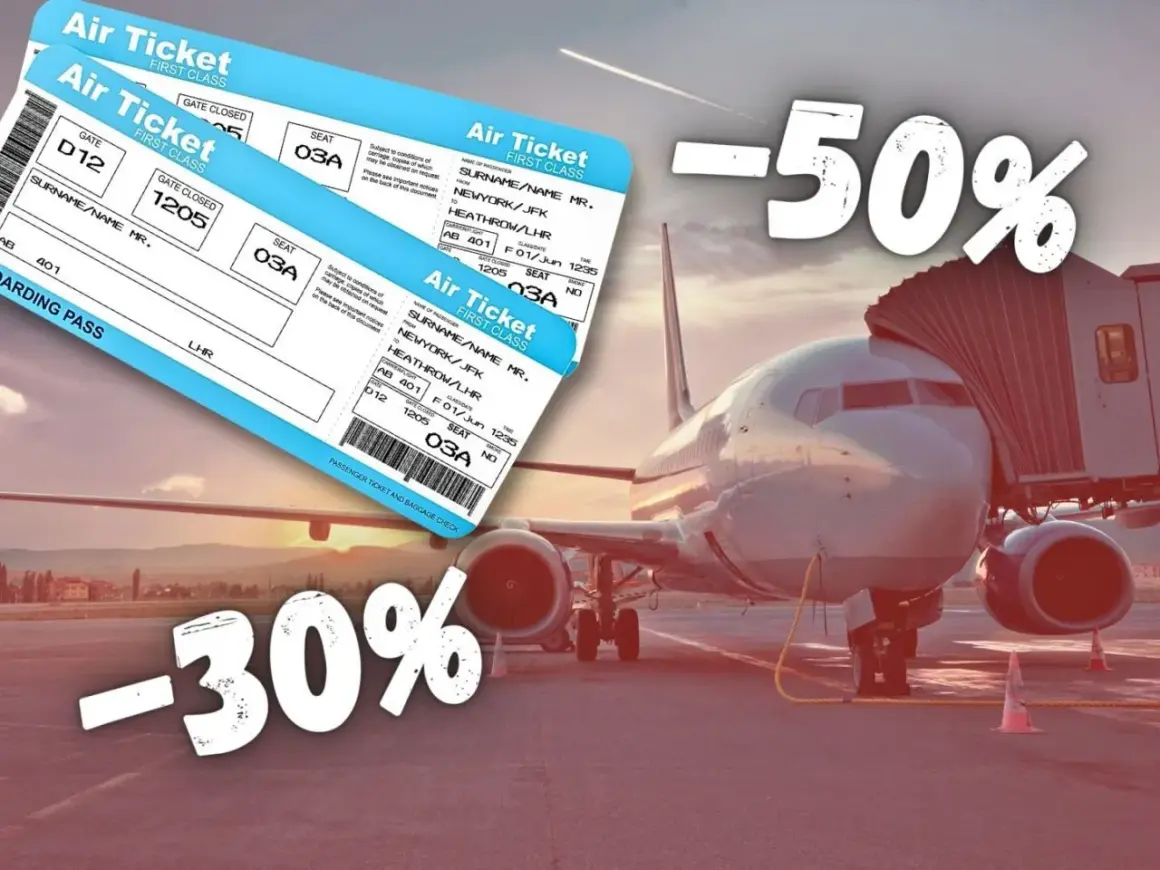 Tanie loty w styczniu! Bilety lotnicze z rabatem -30% i -50%. Samolot przy rękawie, słońce zachodzi.