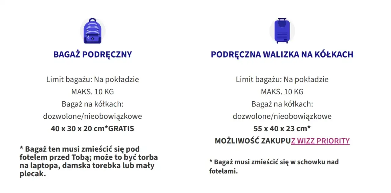 Wymiary bagażu w Wizz Air - co wolno zabrać i kiedy dopłacisz