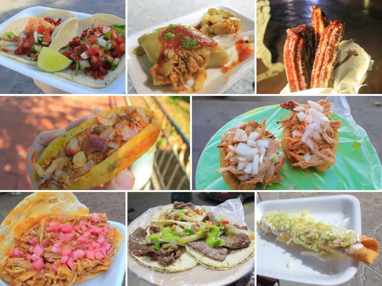 Kolorowe jedzenie uliczne w Meksyku: tacos, tamales, churros i inne przysmaki. Ceny w Meksyku są przystępne, a smaki zachwycają.