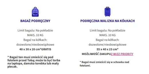 Wymiary bagażu w Wizz Air - co wolno zabrać i kiedy dopłacisz