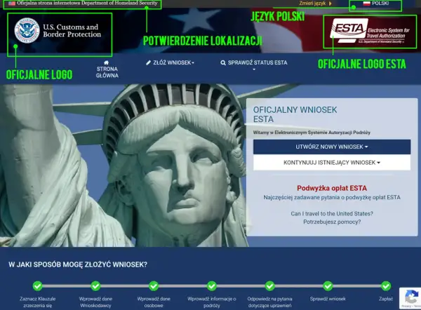 Oficjalna strona ESTA, system autoryzacji podróży do USA. Złóż wniosek o wizę do USA.